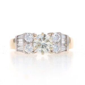 Yellow Gold Diamond Engagement Ring - 14k Round Brilliant 1.64ctw